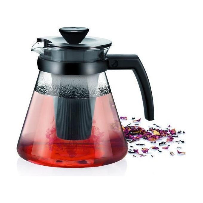 Tisaniera Vetro borosilicato (1,25Lt) con filtro TEO Nero 646622