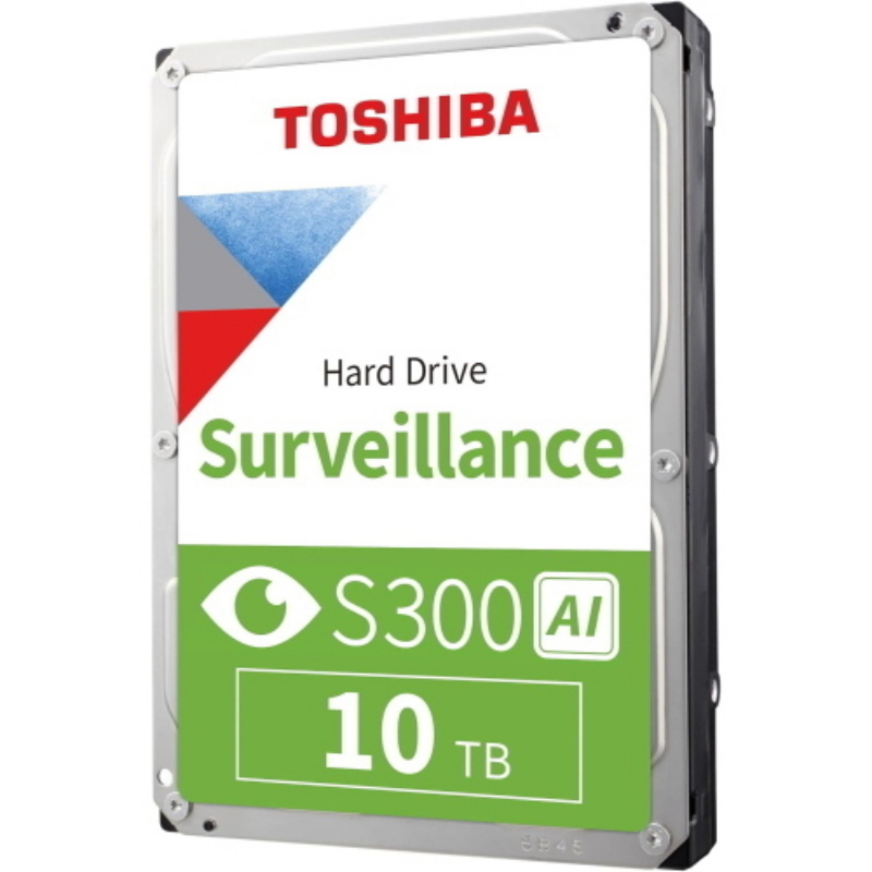 Toshiba s300 ai surveillance hdd 10tb interno sata 6gb/s 3.5 buffer 512mb 7.200rpm