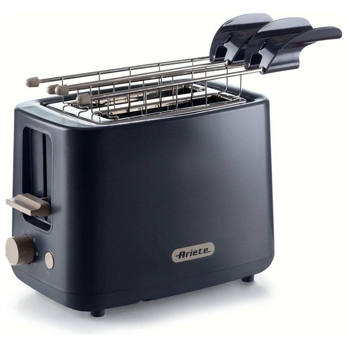 Tostapane ARIETE TOASTER, Potenza 760 W, Numero di fessure per tostare 2, Livelli tostatura 7 , Sistema sollevamento, Raccoglitore briciole, NERO