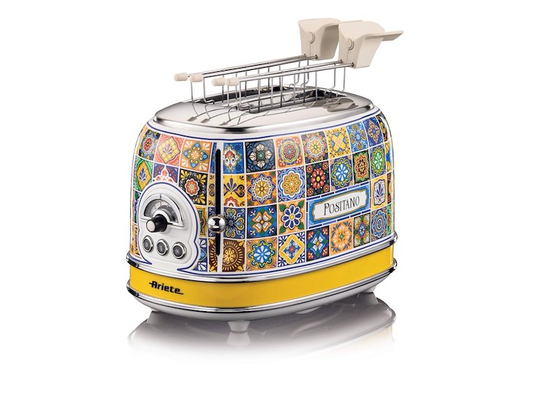Tostapane ARIETE TOSTAPANE 2 FT POSITANO, Potenza 810 W, Numero di fessure per tostare 2, Livelli tostatura 6 , Sistema sollevamento, Funzione scongelamento, Raccoglitore briciole, MULTICOLORE