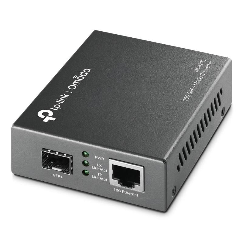 Tp-link mc420l convertitore multimediale di rete 10000 mbit/s modalità multipla, modalità singola nero