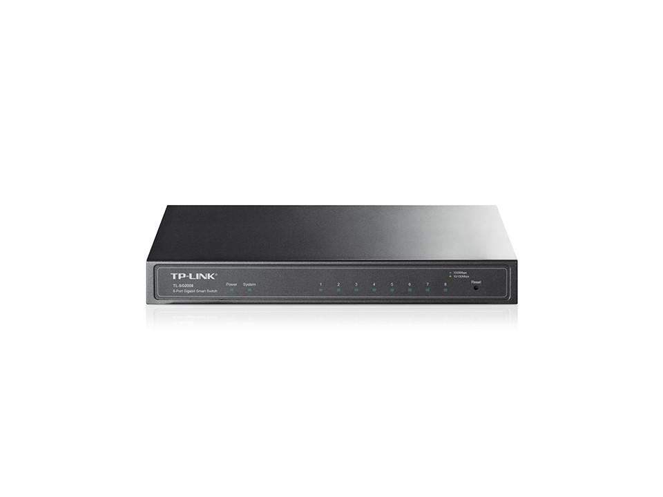 TP-Link T1500G-8T(TL-SG2008) Gestito L2 Gigabit Ethernet (10/100/1000) Nero