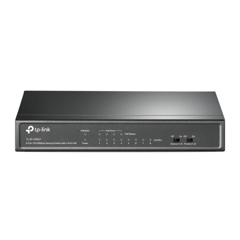 Tp-link tl-sf1008lp switch di rete non gestito fast ethernet (10/100) supporto power over ethernet (poe) nero