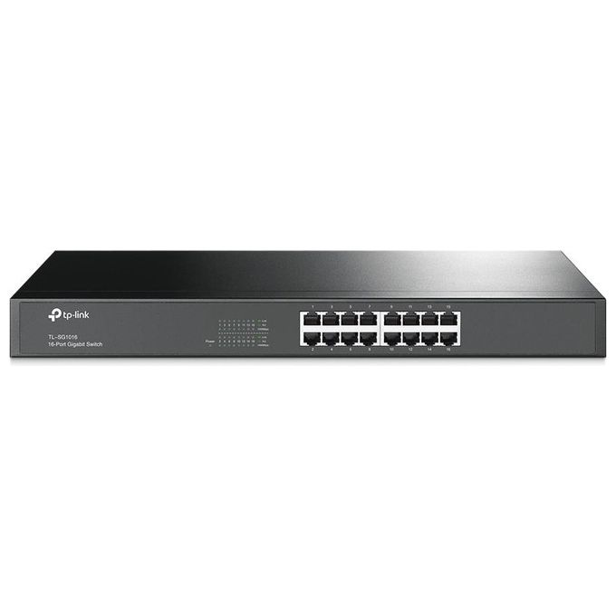 TP-Link TL-SG1016 Switch 16 Porte Gigabit Ethernet 10-100-1000 Non Gestito Rack 1U Fanless 32 Gbit-s colore Nero