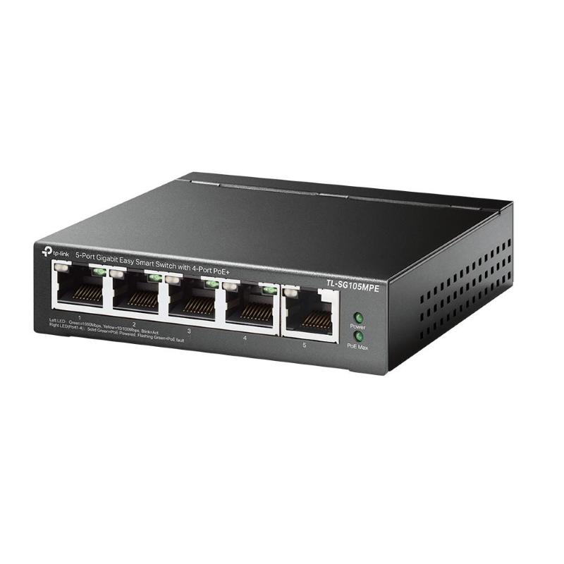 Tp-link tl-sg105mpe switch di rete l2 gigabit ethernet (10/100/1000) supporto power over ethernet (poe) nero