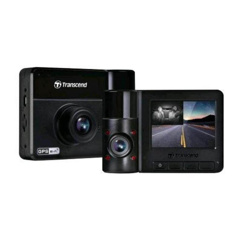 Transcend drive pro 550 dashcam dual display 2.4 64gb microsdxc full hd wi-fi 60 fps gps black