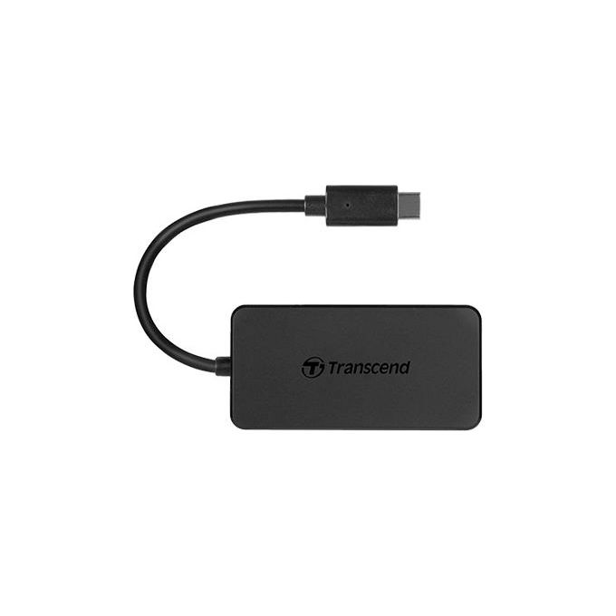 Transcend TS-HUB2C Hub USB Type-C 4 Porte USB Type-A USB 3.1 Gen 1 5 Gbps Plug and Play colore Nero