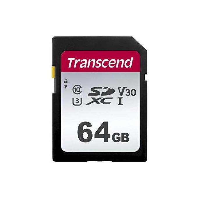 Transcend TS64GSDC300S 300S Scheda di memoria SDXC 64 GB UHS-I U3 V30 Classe 10 colore Nero