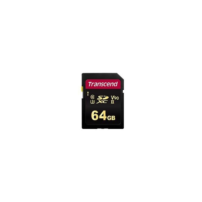 Transcend TS64GSDC700S 700S Scheda di Memoria SDXC 64GB UHS-II U3 V90 Classe 10 285MB-s colore Nero