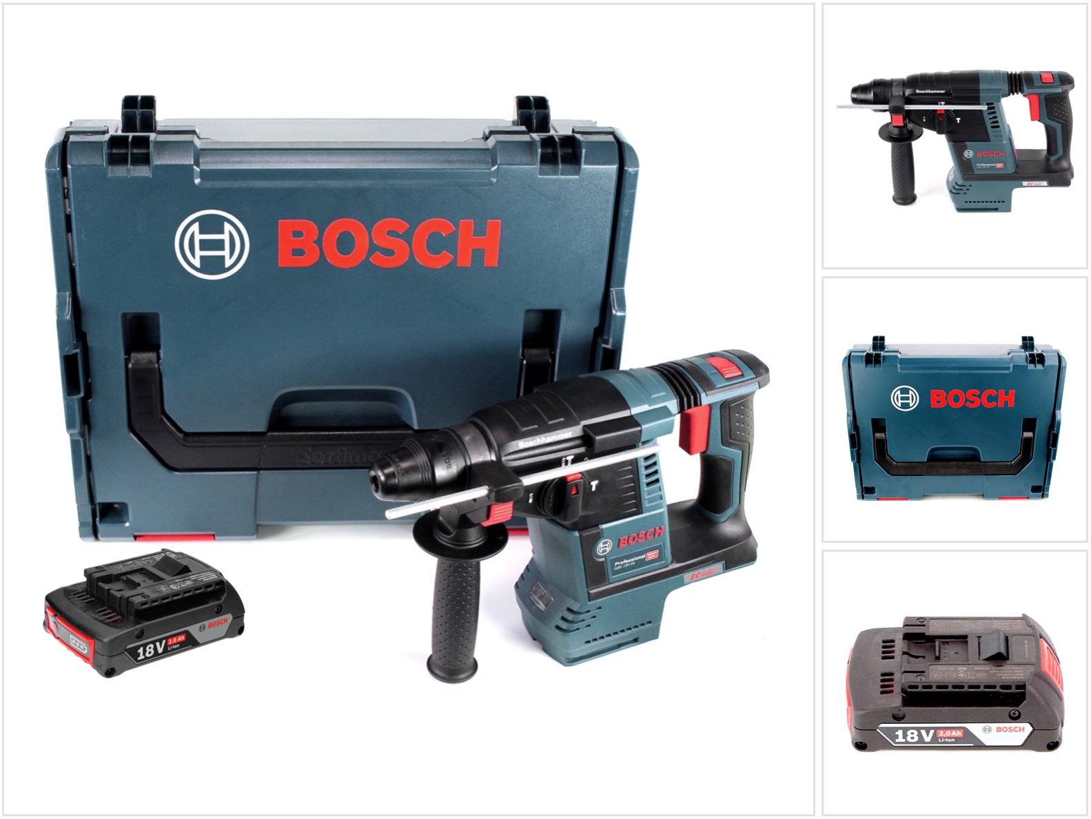 Trapano A Percussione A Batteria Bosch Gbh 18v-26 18v 2,6j Brushless Sds Plus + 1x Batteria Ricaricabile 2,0ah + L-boxx - Senza Caricabatterie Trapano A Percussione A Batteria Bosch Gbh 18v-26 18v 2,6j Brushless Sds Plus + 1x Batteria Ricaricabile 2,0ah + L-boxx - Senza Caricabatterie