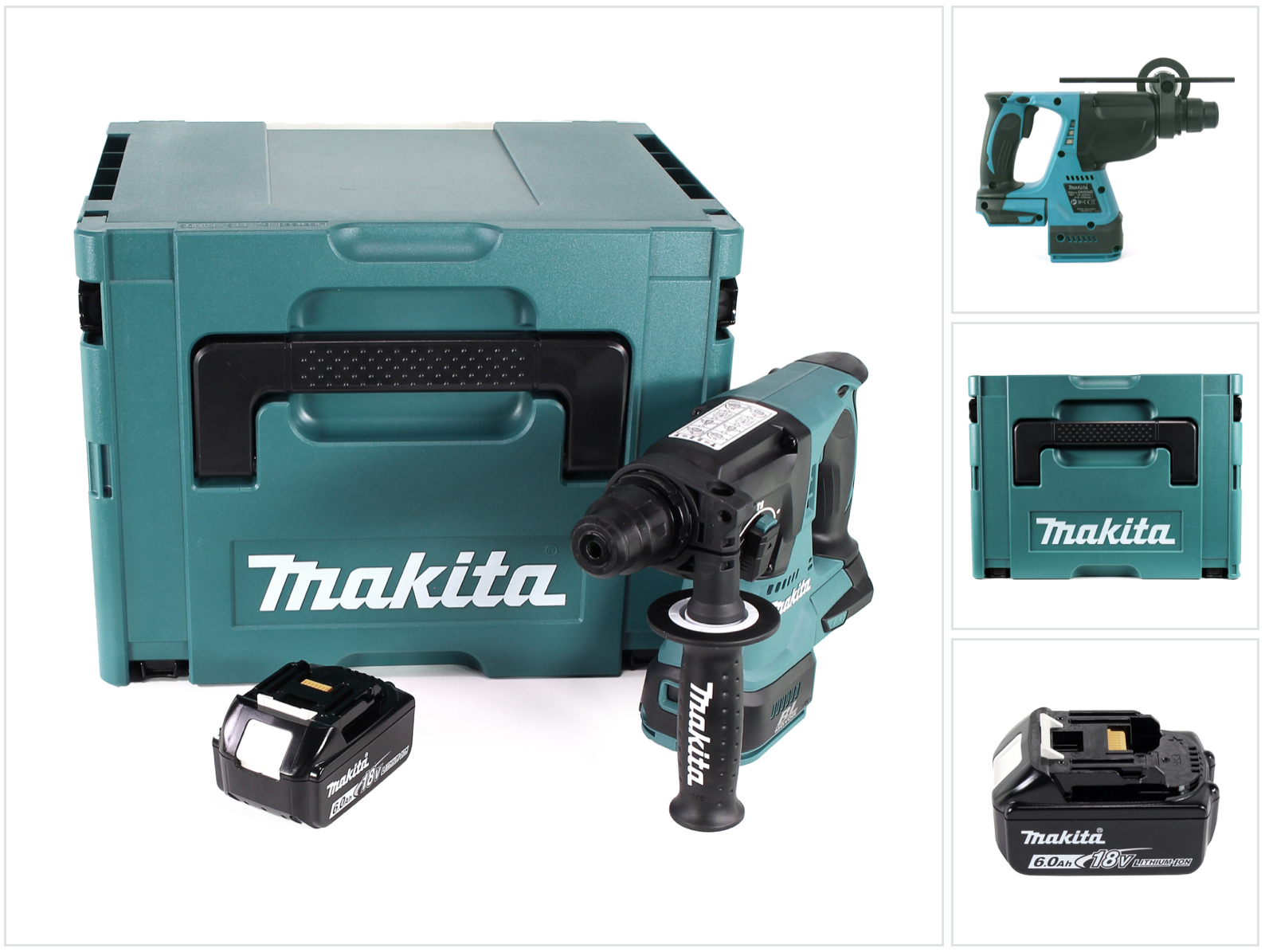 Trapano A Percussione A Batteria Makita Dhr 242 G1j 18v 2.0j Sds-plus Brushless + 1x Batteria Ricaricabile 6.0ah + Makpac - Senza Caricabatterie Trapano A Percussione A Batteria Makita Dhr 242 G1j 18v 2.0j Sds-plus Brushless + 1x Batteria Ricaricabile 6.0ah + Makpac - Senza Caricabatterie