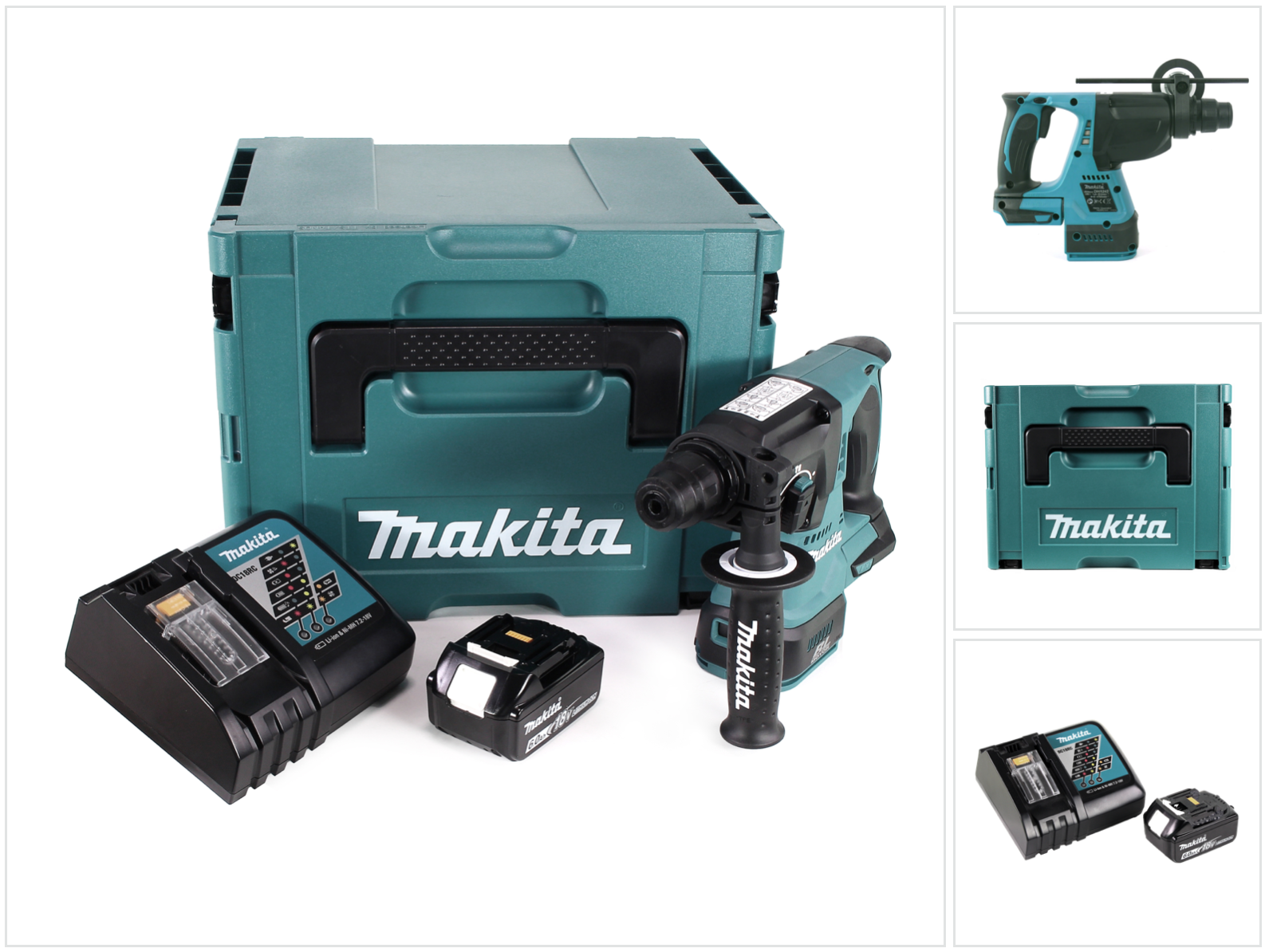 Trapano A Percussione A Batteria Makita Dhr 242 Rg1j 18v 2.0j Sds-plus Brushless + 1x Batteria Ricaricabile 6.0ah + Caricabatterie + Makpac Trapano A Percussione A Batteria Makita Dhr 242 Rg1j 18v 2.0j Sds-plus Brushless + 1x Batteria Ricaricabile 6.0ah + Caricabatterie + Makpac