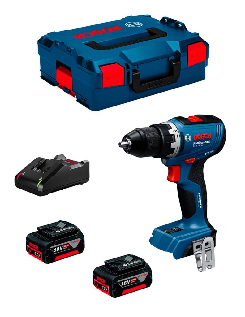 Trapano a Percussione BOSCH GSR 18V-65 (2 x 5,0 Ah + GAL 18V-40 + L-Boxx 136) Trapano a Percussione BOSCH GSR 18V-65 (2 x 5,0 Ah + GAL 18V-40 + L-Boxx 136)