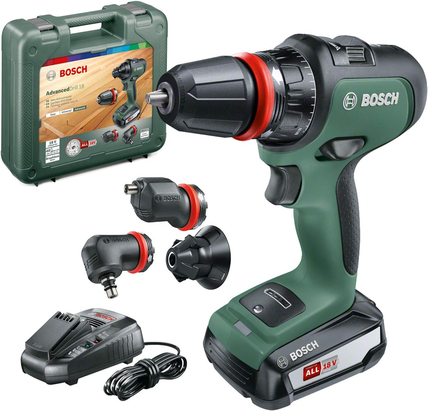 Trapano Battente/avvitatore Bosch Batteria Litio 18v. Valigetta E Accessori