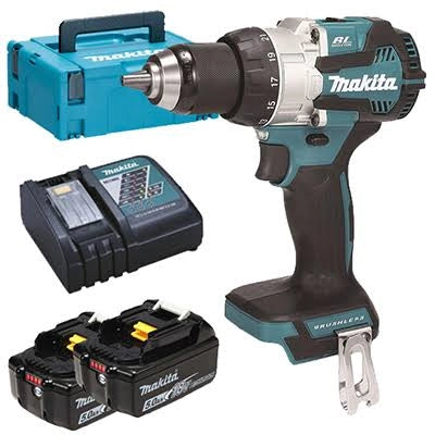 Trapano Makita a batteria con percussione 18V brushless 73nm completo DHP489RTJ