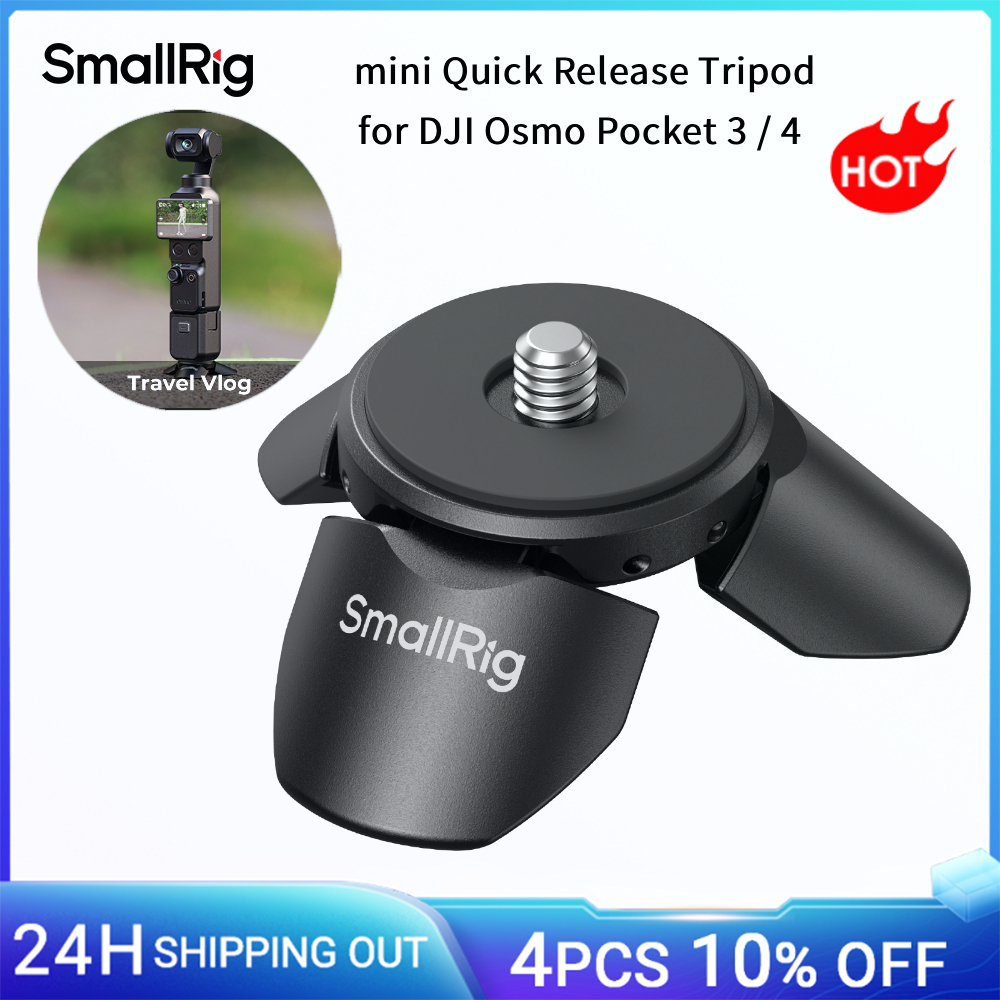 Treppiede a Sgancio Rapido SmallRig Mini per DJI Osmo Pocket 3 / 4, Supporto Magnetico, Portatile per Pocket 4/3 Action 6/5Pro, per Insta360
