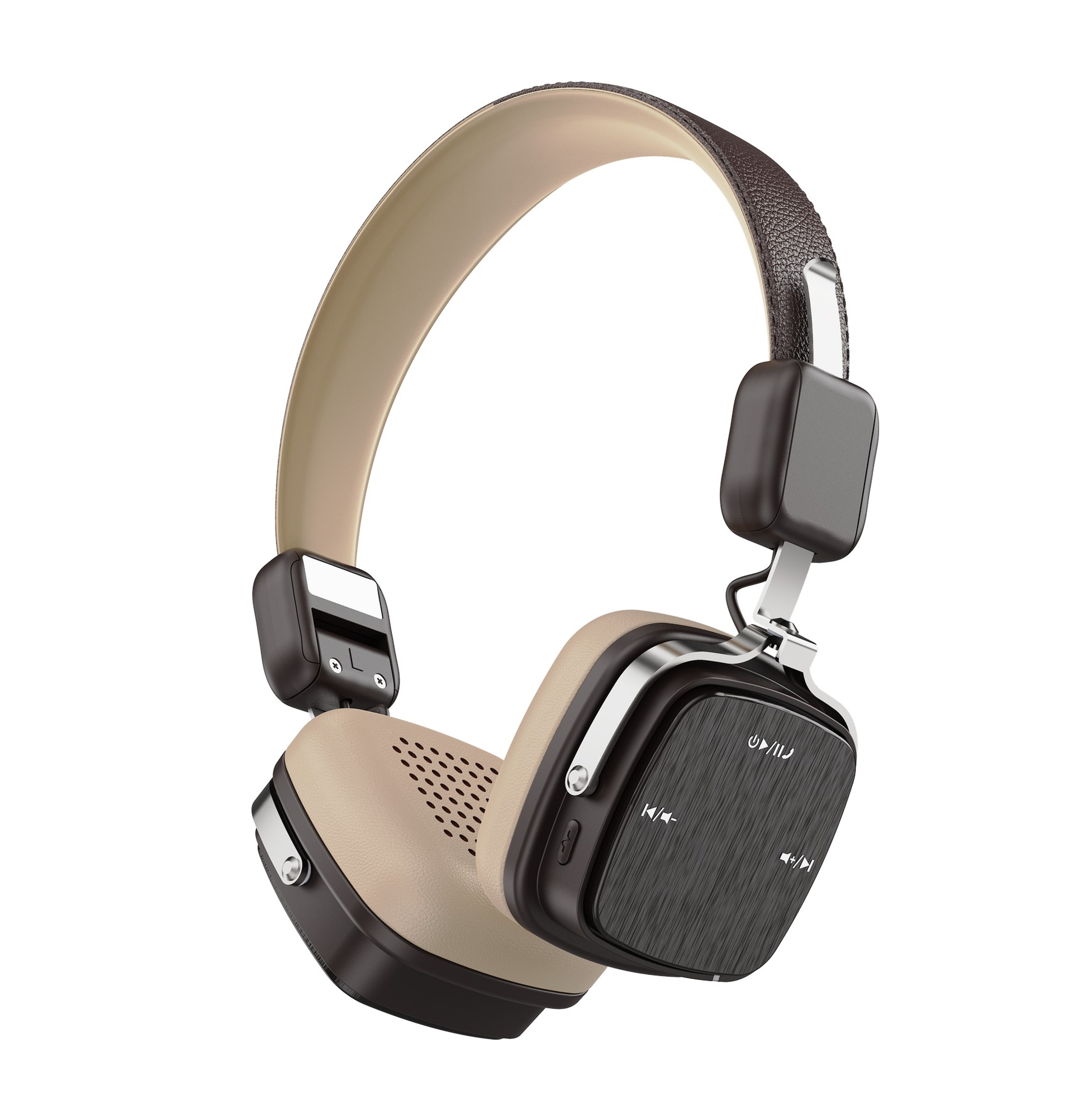 Trevi Cuffie Wireless HE 800 AB Marrone Bluetooth 5.3 ANC AUX-IN