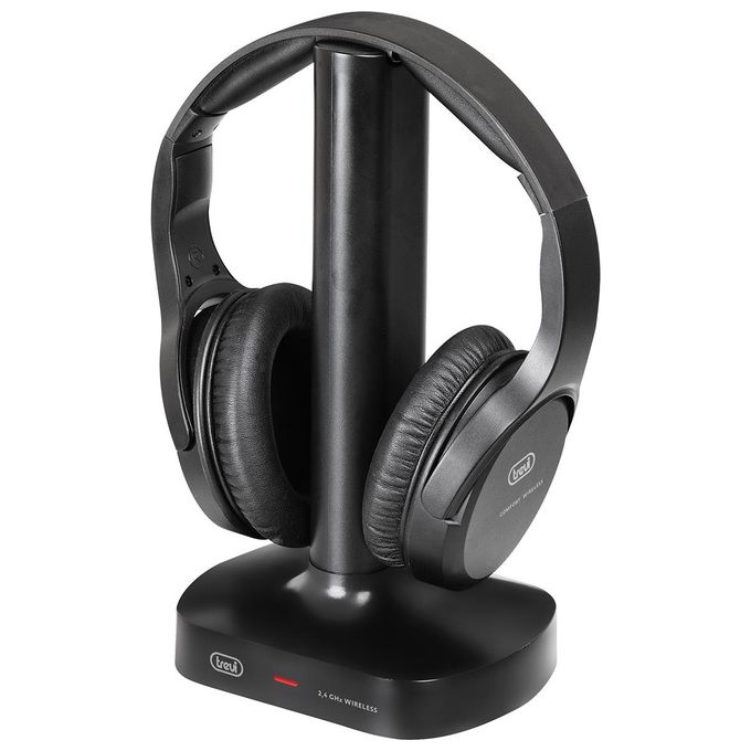 Trevi FRS1480R Cuffia a Padiglione Wireless RF 2,4 GHz per TV Over-ear Portata 30 metri Batterie Ricaricabili