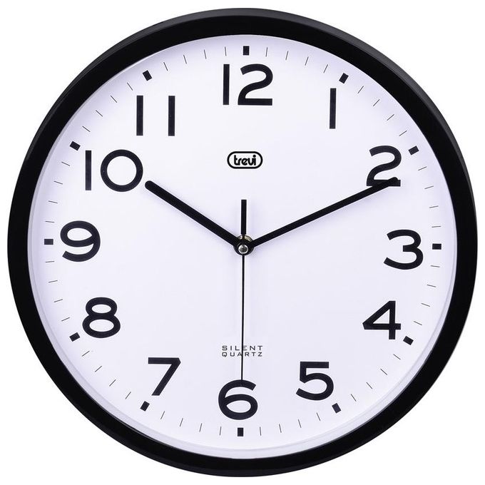 Trevi Orologio da Parete Analogico 30cm Movimento Silenzioso Sweep Nero Trevi Orologio da Parete Analogico 30cm Movimento Silenzioso Sweep Nero