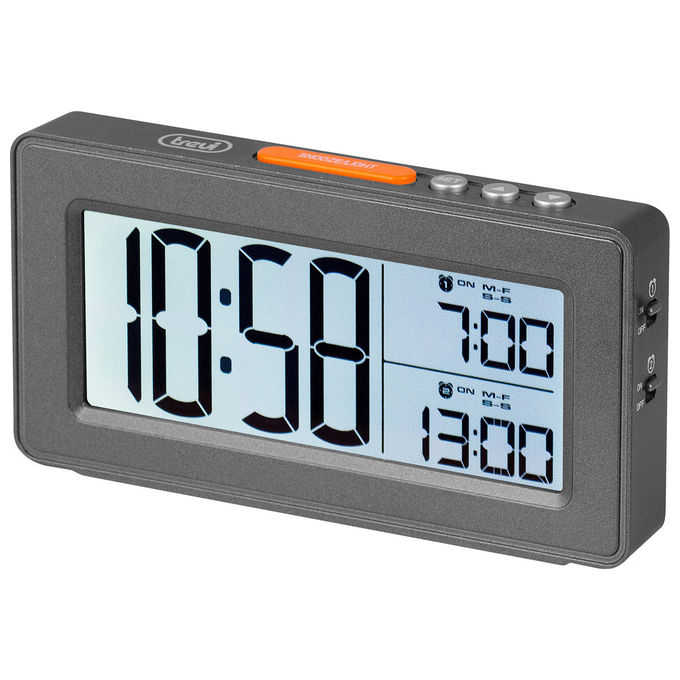 Trevi Orologio Digitale con Due Sveglie Grande Display LCD