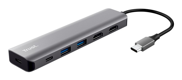 Trust - Adattatore Multiporta Dalyx 6in1 Usb-c Adapter-grey