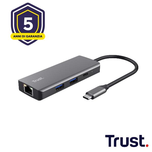 Trust - Adattatore Multiporta Usb-c 6-in-1 Dalyx 6-in-1-silver