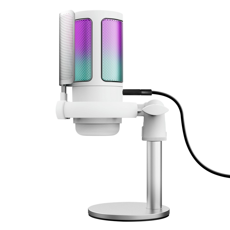 Trust GXT 238W Auron Grigio Bianco Microfono per podcast