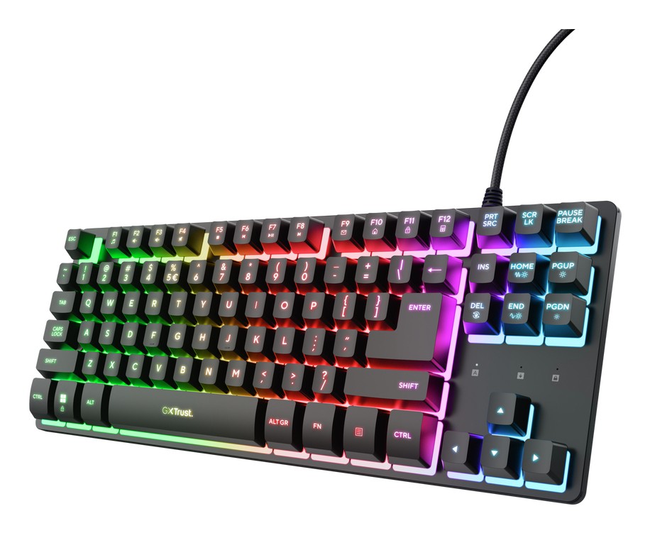 Trust GXT 833 Thado TKL tastiera Gaming USB QWERTY Spagnolo Nero