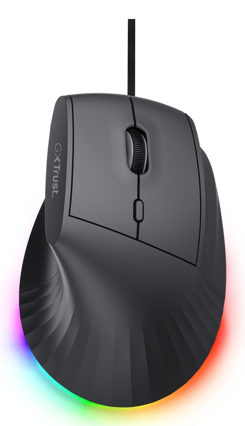Trust - Gxt145 Rexxa Ergonomic Gaming Mouse-black/rgb