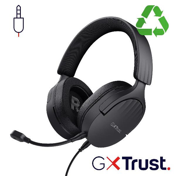 TRUST GXT489 FAYZO HEADSET BLK CUFFIE GAMING, Black