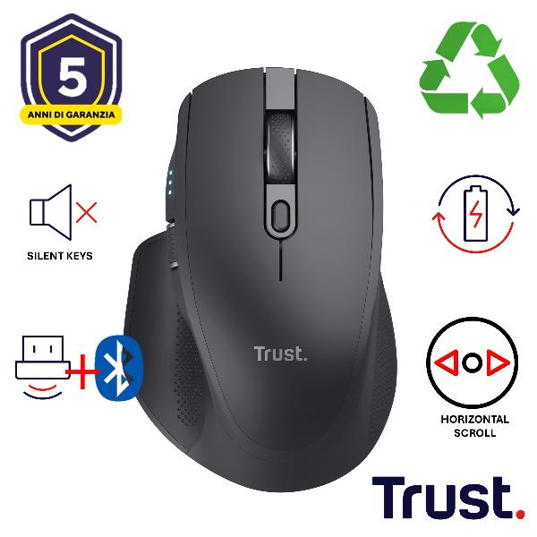 Trust - Mouse Ozaa+ Multi-connect Wireless-black Trust - Mouse Ozaa+ Multi-connect Wireless-black