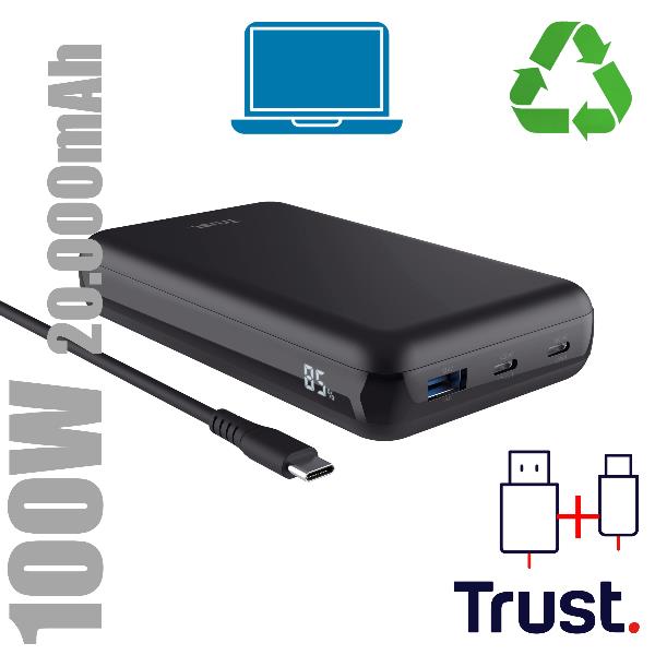 Trust - Powerbank Compatto Laro 100w Laptop-black