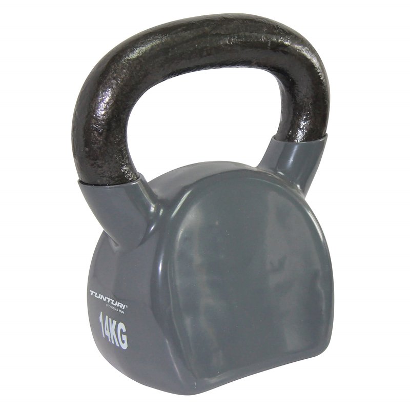 Tunturi Kettlebell Ergonomica Vinyl Kettlebell 14Kg Grigio