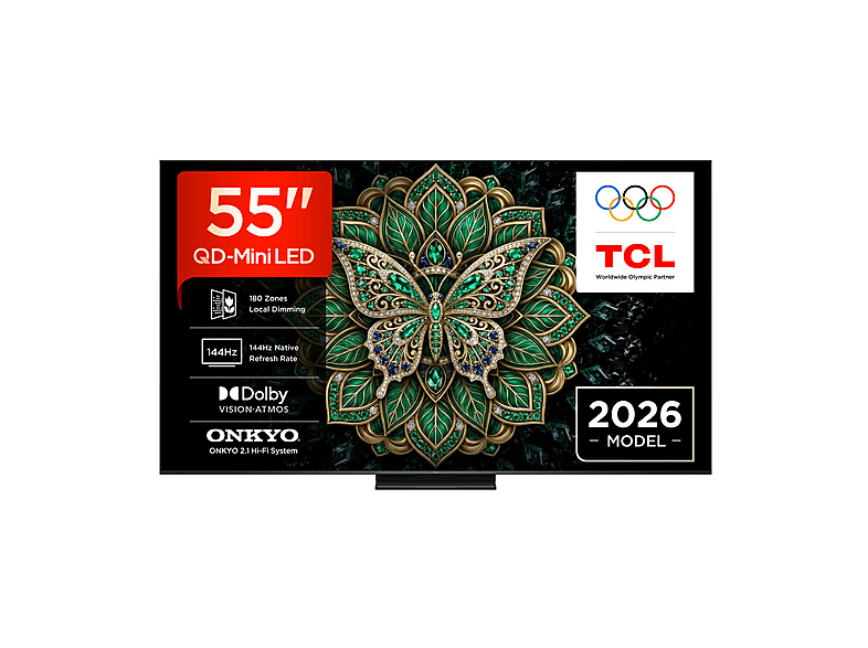 TV TCL 55C6K PRO, Smart 55”, QD-Mini LED TV, 4K HDR 1000 nits, 180 dimming zones, Google Dolby Vision & Atmos, 2.1 Onkyo, 144Hz, AirPlay 2