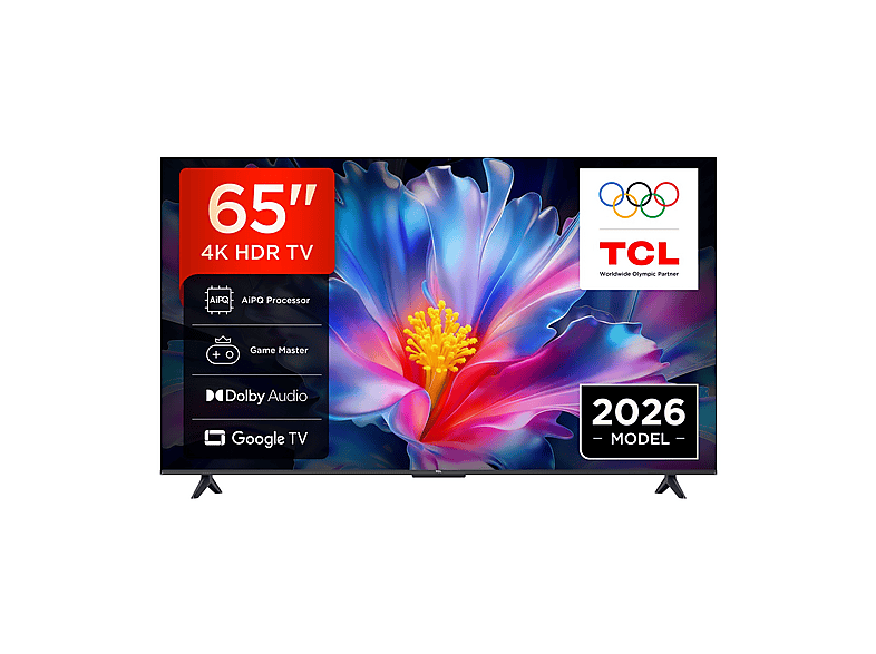 TV TCL 65P6L, Smart TV 65”, 4K HDR, Direct LED, Google TV, HDR10, Dolby Audio, Game Master, VRR, Google Assistant & Alexa, AirPlay 2
