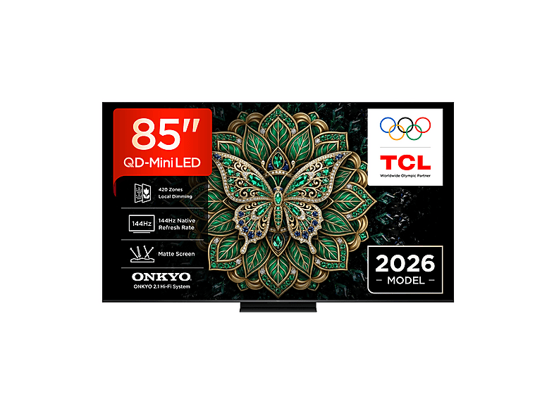 TV TCL 85C6K PRO, Smart 85”, QD-Mini LED TV, 4K HDR 1000 nits, 420 zone di dimming, Pannello HVA Matte, Google Dolby Vision & Atmos, 2.1 Onkyo, 144Hz, AirPlay 2