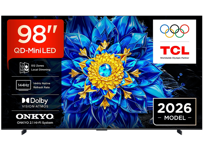 TV TCL 98P8L, QD-Mini LED 98", 4K HDR, Google TV, 144Hz VRR, Audio Onkyo 2.1
