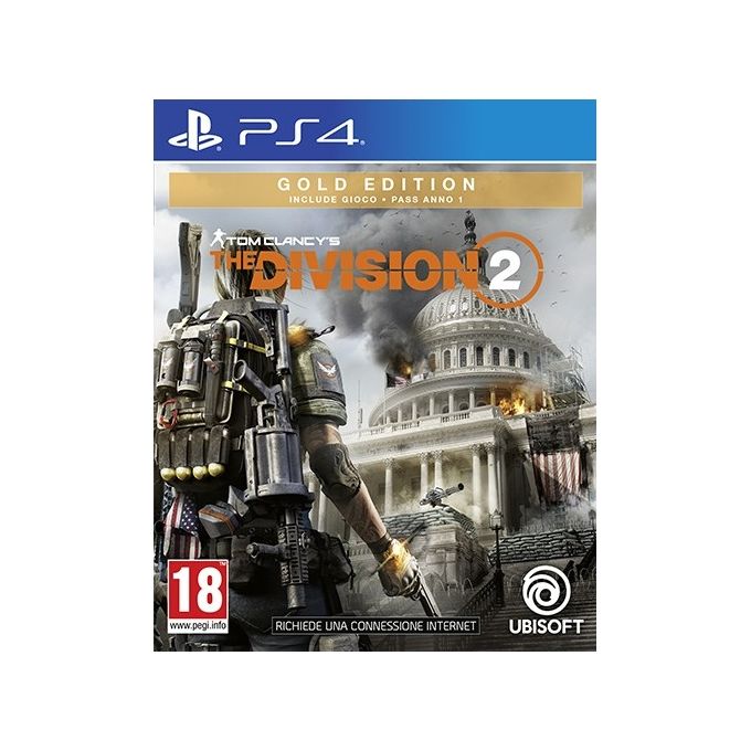 Ubisoft 300105797 Tom Clancy's The Division 2 Gold Edition Gioco PS4 Sparatutto Open World RPG Season Pass Accesso Anticipato