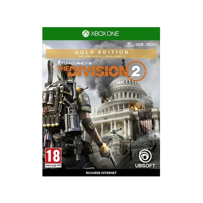 Ubisoft 300105808 The Division 2 Gold Edition Videogioco per Xbox One con Season Pass e Accesso Anticipato 3 Giorni colore Nero