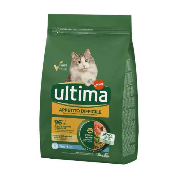 Ultima Cat Adult Appetito Difficile con trota 1,5 kg - Croccantini per gatti - 1° ORDINE? scegli tra BZR5 - BZR20 + 200 pt fedeltà