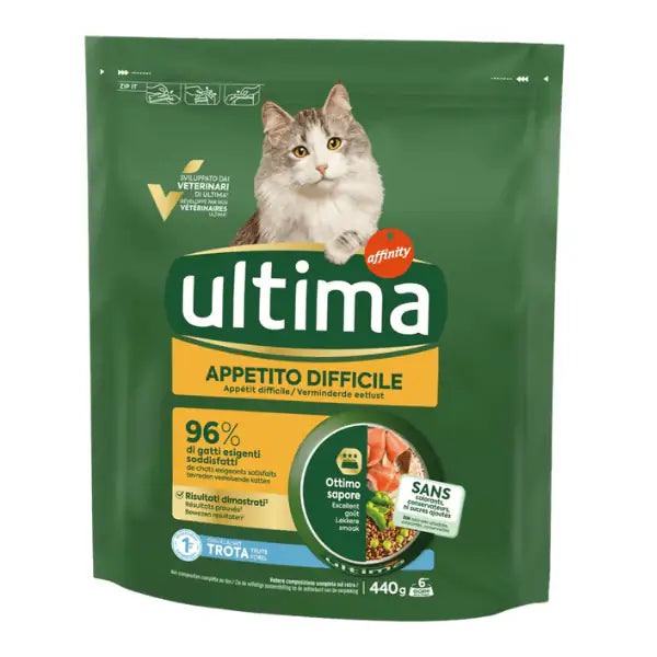 Ultima Cat Adult Appetito Difficile con trota 440 gr - Croccantini per gatti - 1° ORDINE? scegli tra BZR5 - BZR20 + 200 pt fedeltà