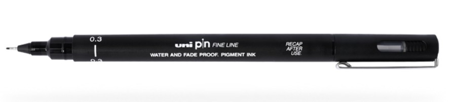 Uni-Ball Pin 03200 N evidenziatore 1 pz Punta sottile Nero