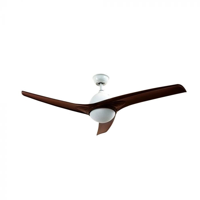 V-TAC VT-6055-3 Ventilatore LED da Soffitto 15W 3 in 1 con Motore a Corrente Continua da 35W con Telecomando 3 pale Marroni - SKU 7920