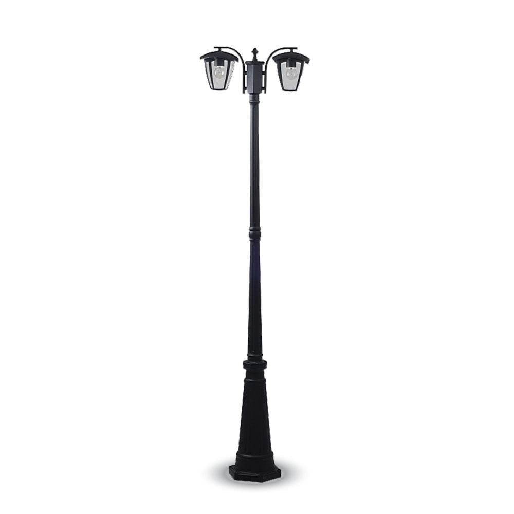 V-TAC VT-739 Lampione LED con Portalampada E27 (Max 2*60W) Colore Nero h: 199cm IP44 - SKU 7062