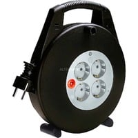 Vario Line prolunghe e multiple 15 m 4 presa(e) AC Nero, Grigio, Tamburo per cavi