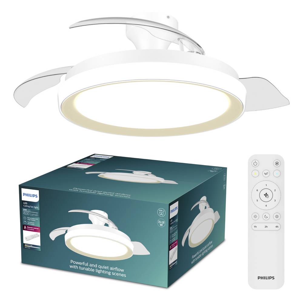 Ventilatore Philips Bliss Pale Retrattili Led Dimmerabile