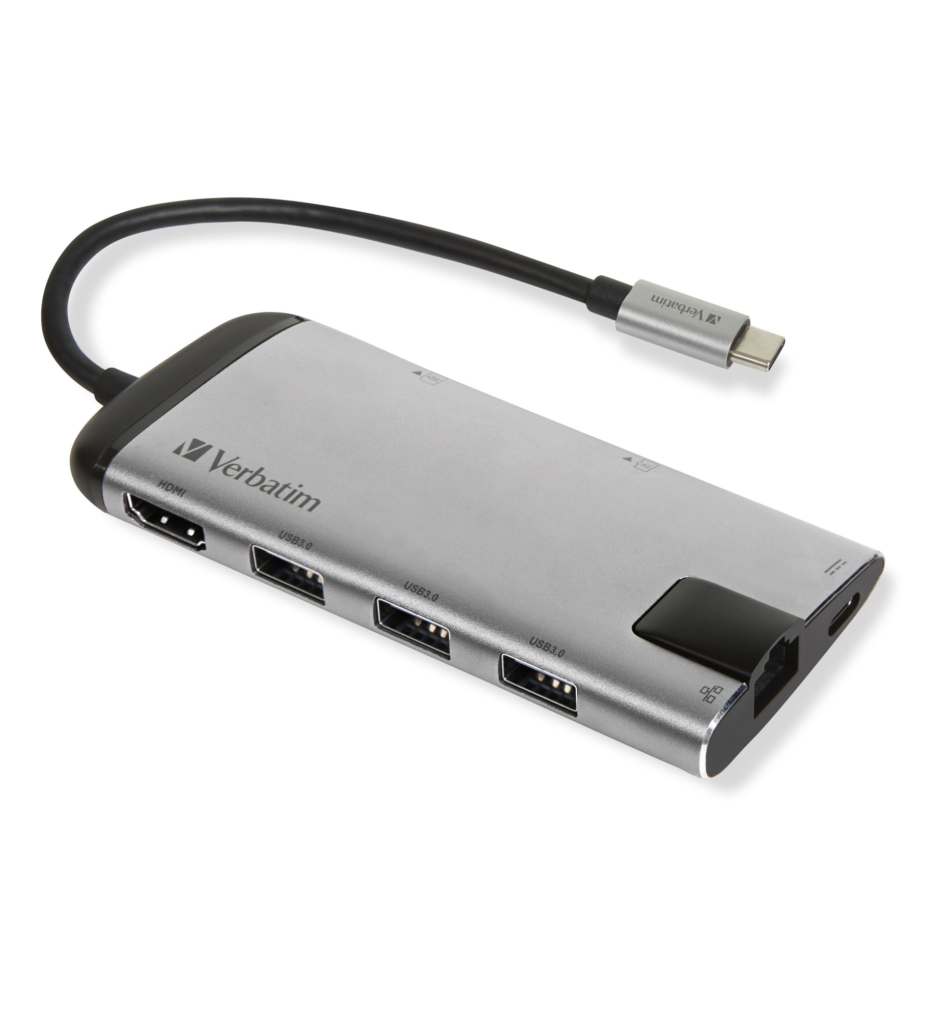 Verbatim 16102510 replicatore di porte e docking station per laptop Cablato USB 3.2 Gen 1 (3.1 Gen 1) Type-C Nero Argento