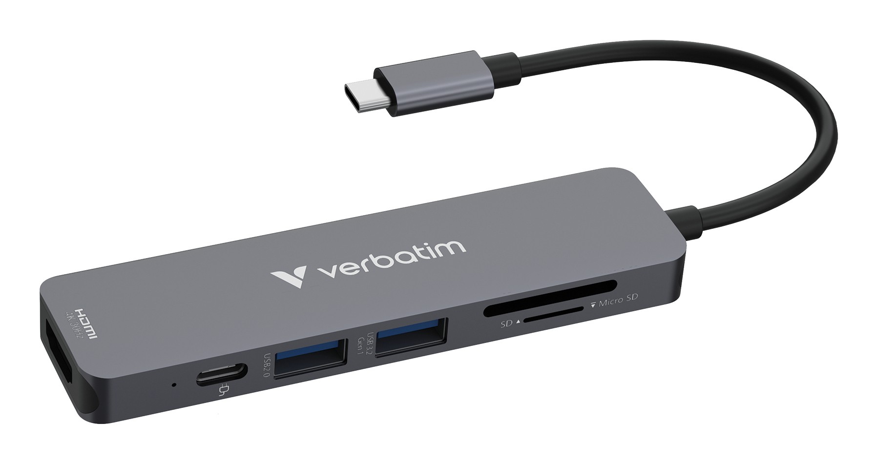 Verbatim 32156 hub di interfaccia USB 3.2 Gen 1 (3.1 Gen 1) Type-C 5000 Mbit/s Grigio Verbatim 32156 hub di interfaccia USB 3.2 Gen 1 (3.1 Gen 1) Type-C 5000 Mbit/s Grigio