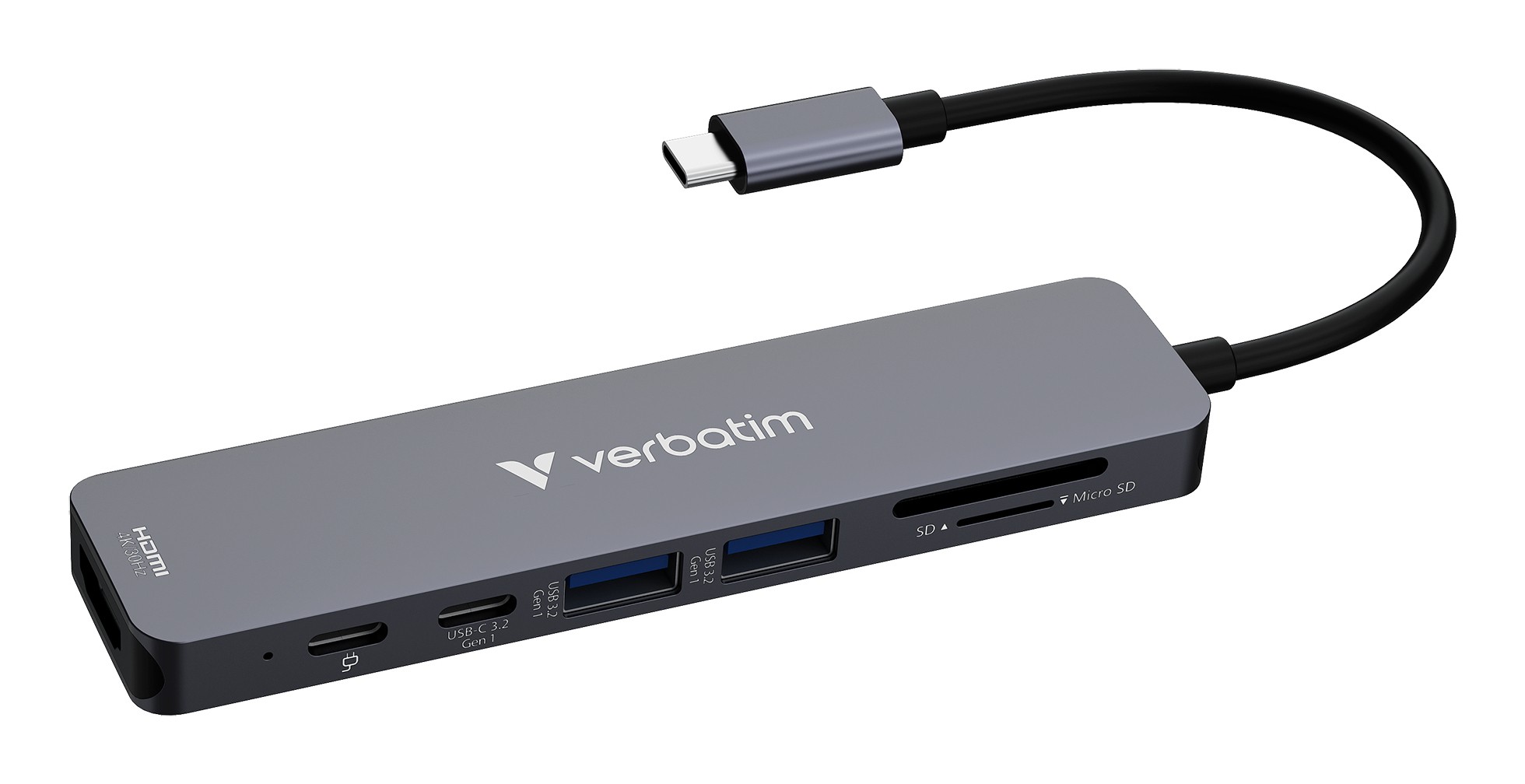 Verbatim 32158 hub di interfaccia USB 3.2 Gen 1 (3.1 Gen 1) Type-C 5000 Mbit/s Grigio