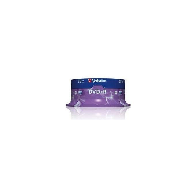 Verbatim 43500 DVD+R Spindle 25 Pezzi 4.7 GB 16x Tecnologia AZO 120 min Superficie Argento Opaco